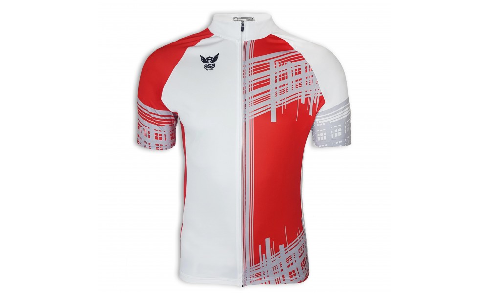 Camisa ciclismo Pro - branco vermelho